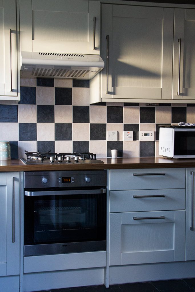 closer look at the stylish kitchen